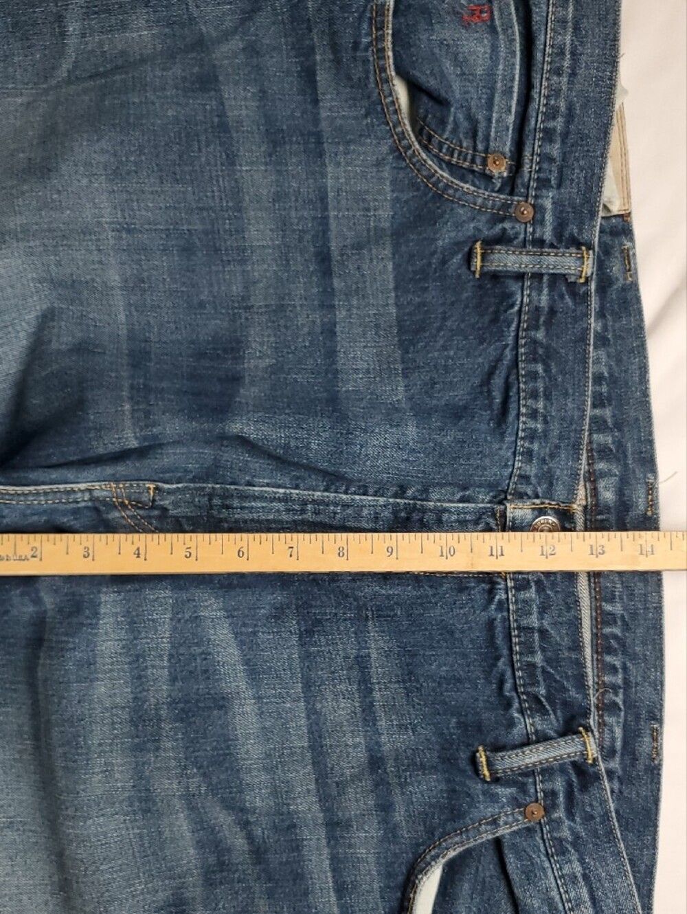 Vintage Y2K Polo Ralph Lauren Men's 44x32 Blue Straight Leg Denim Jeans PRL - Picture 9 of 15